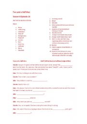 English Worksheet: Two and half man - video activity