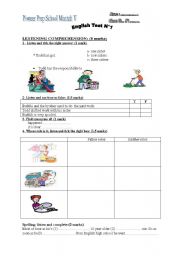 English Worksheet: 9th form english test number one