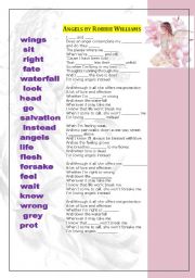 English Worksheet: ANGELS BY ROBBIE WILLIAMS