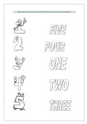 English worksheet: Numbers 1 to 5