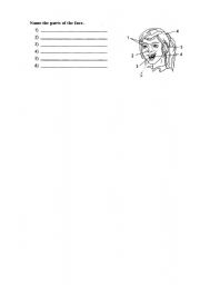 English Worksheet: Face