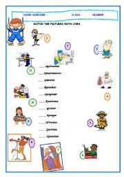 English worksheet: Match the Pictures and the Occupations