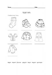 English Worksheet: Test n 3 Clothes