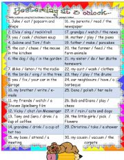 English Worksheet: Past Continuous - writing sentences