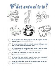 English Worksheet: Animals