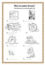 English Worksheet: Whats the weather like today?