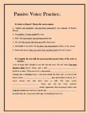 English Worksheet: Passive Voice Practice