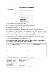 English Worksheet: Facebook worksheet