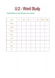 English Worksheet: classify the words