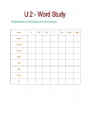 English worksheet: classify the words