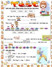 English Worksheet: TEST FOR BEGINNERS -3 PAGES