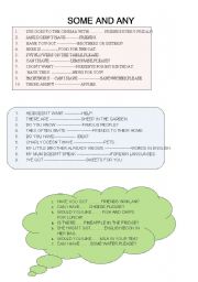 English Worksheet: Some and any