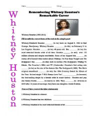 English Worksheet: Whitney Houston