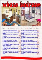 English Worksheet: whose bedroom