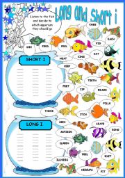 English Worksheet: short and long i