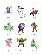 English Worksheet: who am I? fairytales vocabulary game