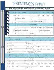 English Worksheet: 1st conditional 