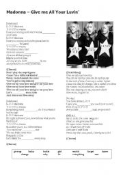English Worksheet: Madonna - Give me all your luvin