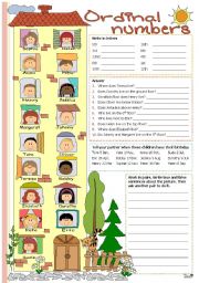 English Worksheet: Ordinal numbers