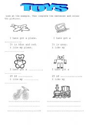 English Worksheet: toys