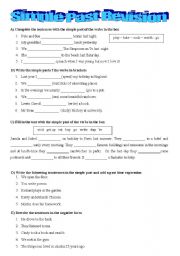 English Worksheet: simple past revision