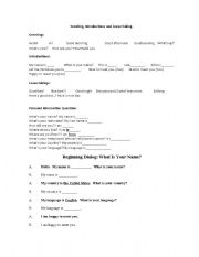 English Worksheet: Greets and Personal Inf Vocabulary