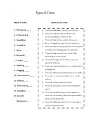 English Worksheet: Types of crime 2