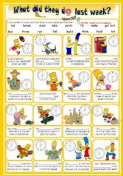 English Worksheet: Past simple with the Simpsons (irregular verbs)
