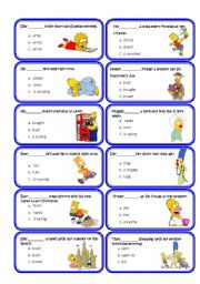 Past simple_present simple_continous cards multiple choice 1/2