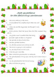 English Worksheet: Asking questions