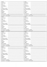 English Worksheet: INFORMATION CARDS COMMUNICATIVE ACTIVITY FOR ELEMENTARY CLASSES