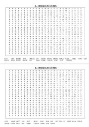 Wordsearch irregular verb