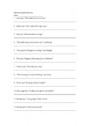 English Worksheet: Reported Speech