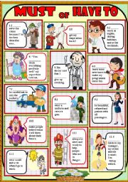 English Worksheet: must or have to