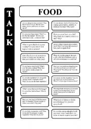 English Worksheet: Food - 18 conversation cards - upper-intermediate level (editable)