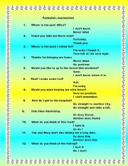 English worksheet: Formulaic expressions