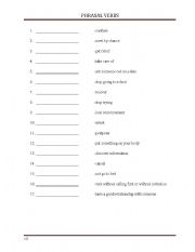 English worksheet: Phrasal Verbs Lesson