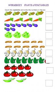 English Worksheet: Count vegetables