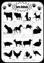 English Worksheet: farm animals