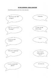 English worksheet: Classroom language