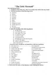 English Worksheet: mermaid