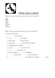 English worksheet: Confsing words - Which witch is which?