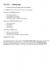 English worksheet: TEEL Paragraph Structure