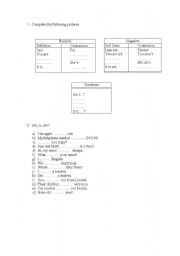 English Worksheet: TO BE
