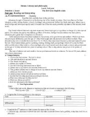 English Worksheet: GREEK CIVILIZATION : Athenians