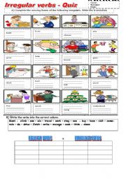 English Worksheet: irregular verbs