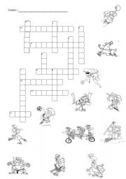 English Worksheet: crossword about sports