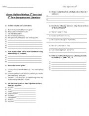 English worksheet: Progress test 5th form or upper