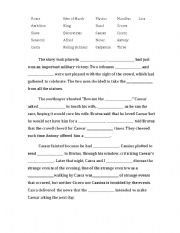 English Worksheet: Julius Caesar Act 1 Sentence Completion