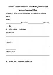 English Worksheet: present con